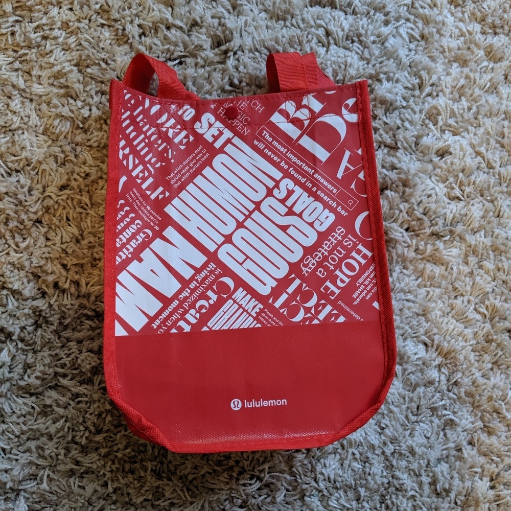Red Lululemon Small Shopping Bag